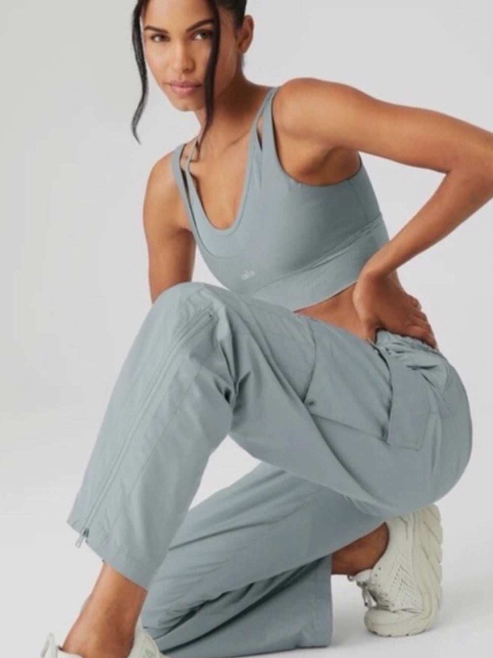 ALO Yoga Light Gray Track Joggers